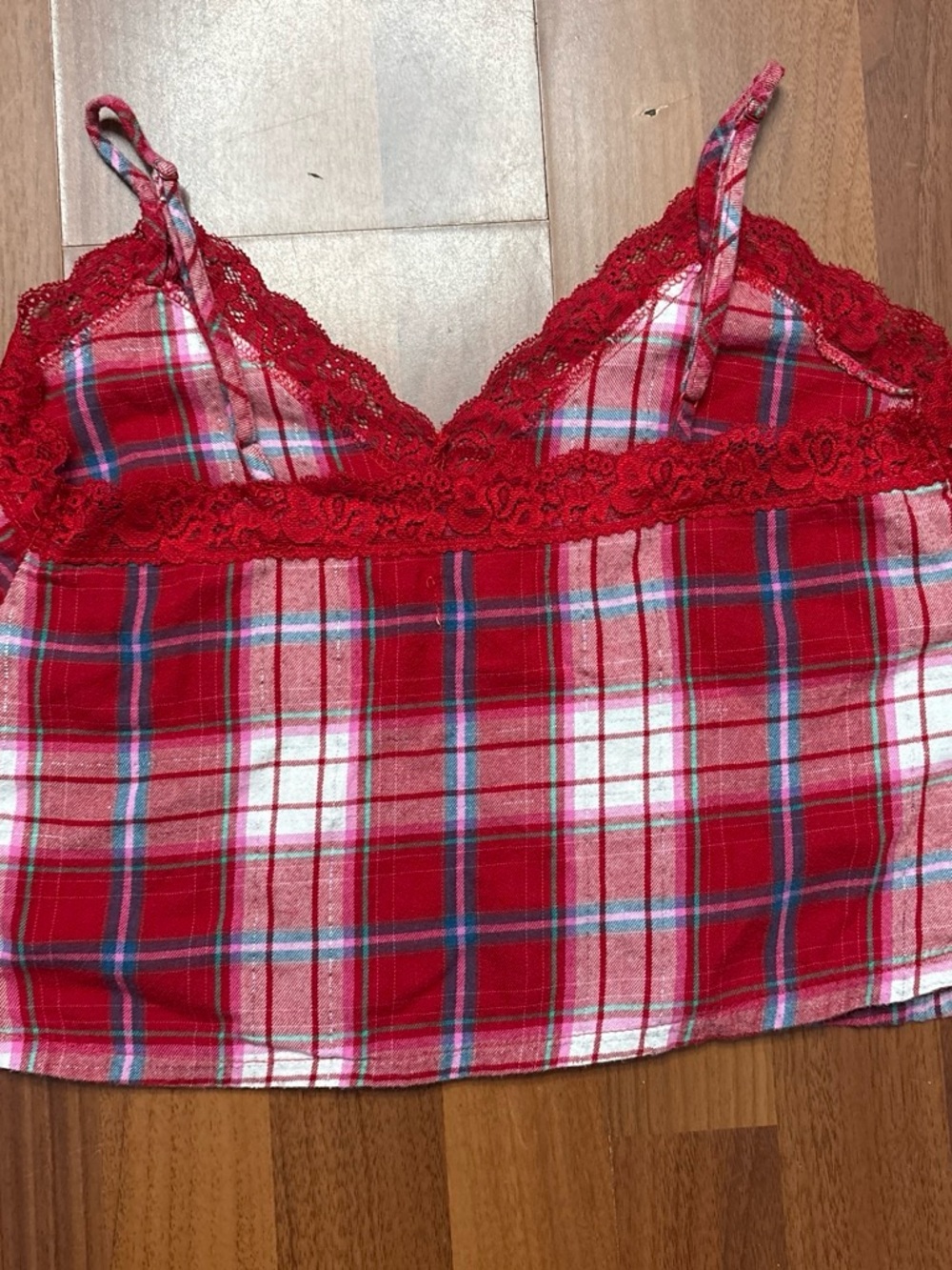 Colsie Red Plaid Button-Front Cami - Picture 3 of 5